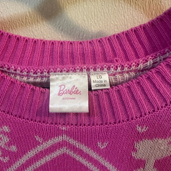 Pink Barbie Christmas Pink Women's Sweater - Picture 3 of 6